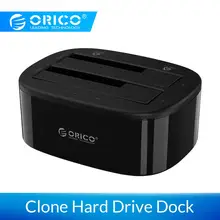 ORICO Clone 2.5 3.5 นิ้ว Hard Drive Docking Station USB3.0 1 ถึง 1 Clone Dual-bay HDD และ SSD hard Drive Dock-สีดำ (6228US3-C)(China)