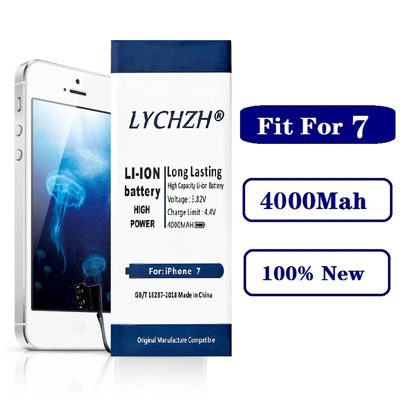 2019 جديد بطارية الهاتف المحمول ل فون 7 بطارية الأصلي قدرة 4000 mAh ملصقا استبدال بطاريات الهاتف