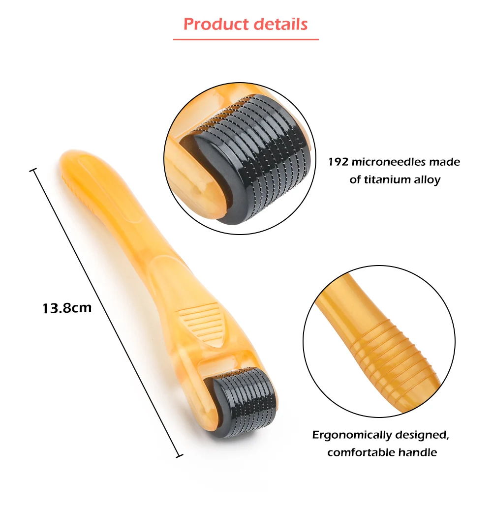 Дерма ролик косметический прибор для ухода за лицом, 192 титановая микро игла 0,25 мм микродермабразия ролик включает в себя бесплатный Чехол