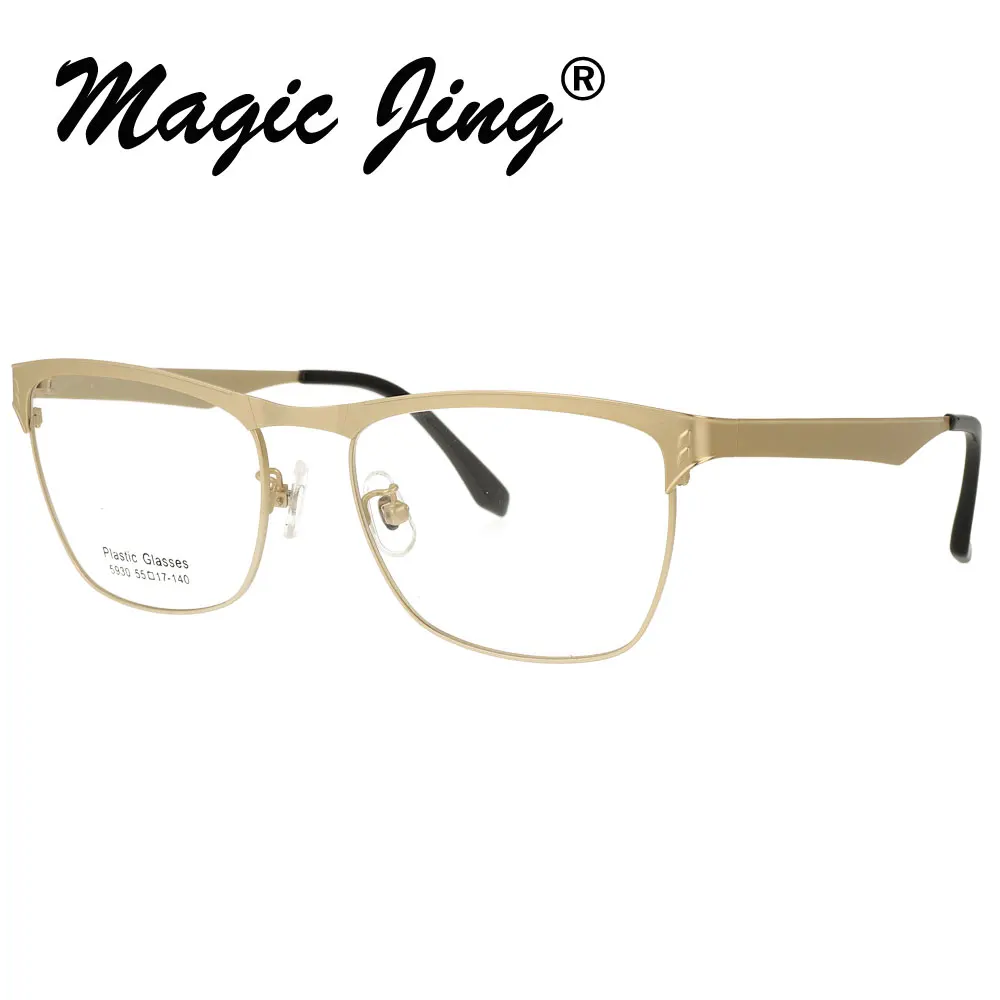 

Magic Jing Metal Optical Frames Myopia Eyewear Half Rim For Men Prescription Spectacles 2 pieces /lot 5930