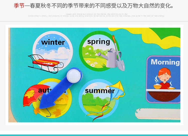 Детское время Когнитивная деревянная игрушка обучающий календарь многофункциональные часы развивающие игрушки с погодой месяц неделя сезон