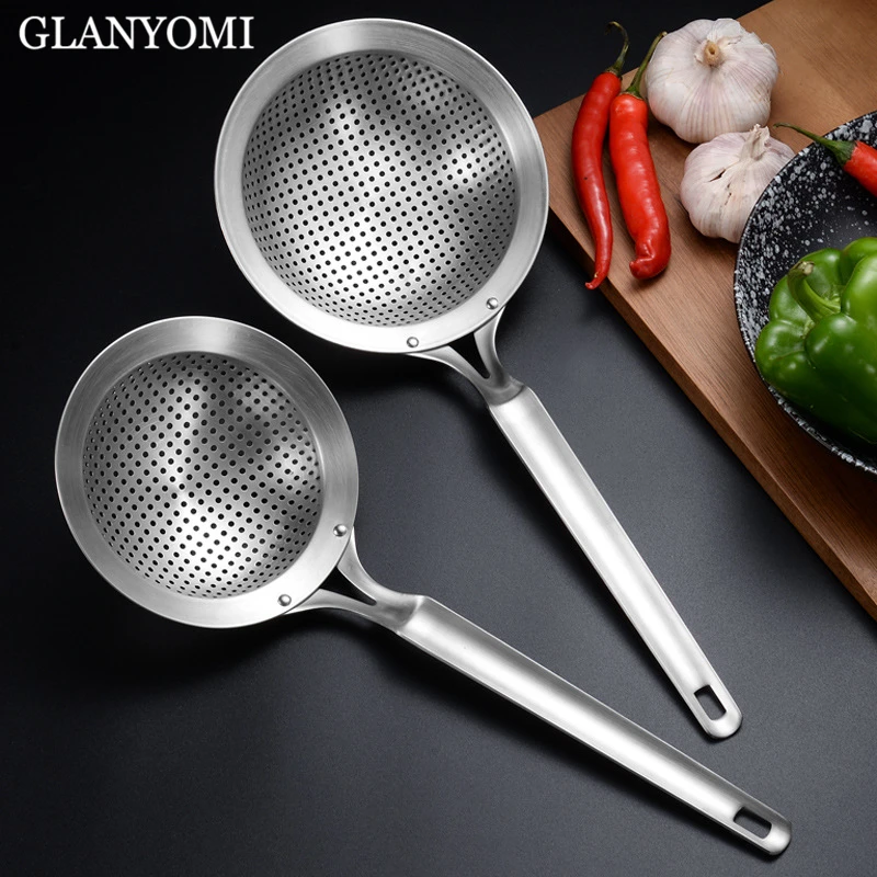 

304 Stainless Steel Skimmer Strainer Colander Mesh Deep Fryer Oil Frying Scoop Noodles Dumpling Sieve Kitchen Tools Kitchenware