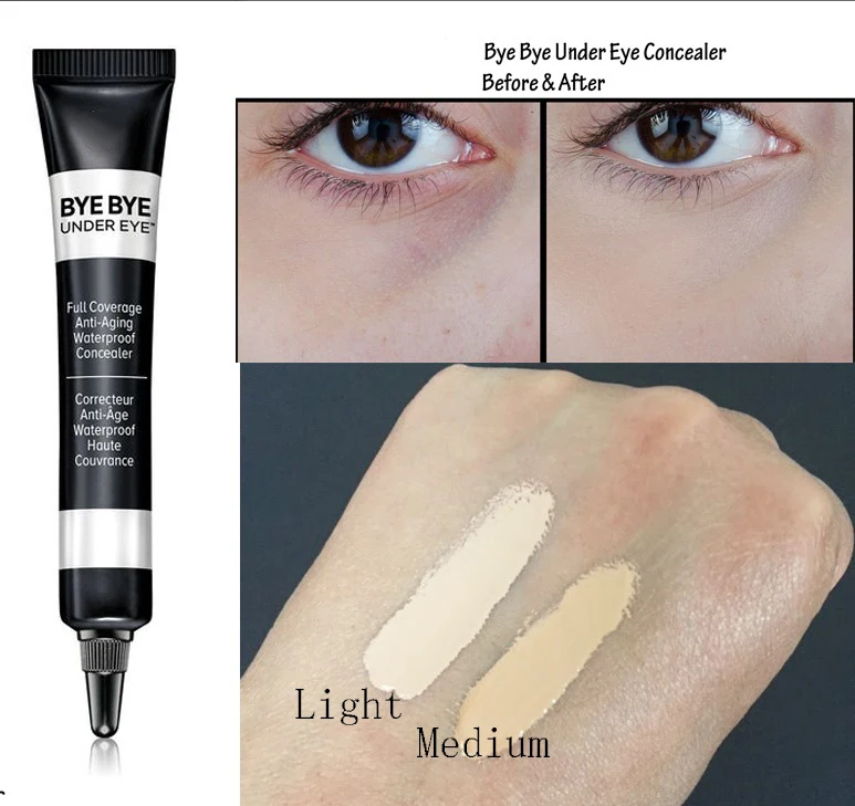 

Goovitor It Bye Bye Under Eye Full Coverage Anti Aging Waterproof Concealer Eye Cream Light Medium
