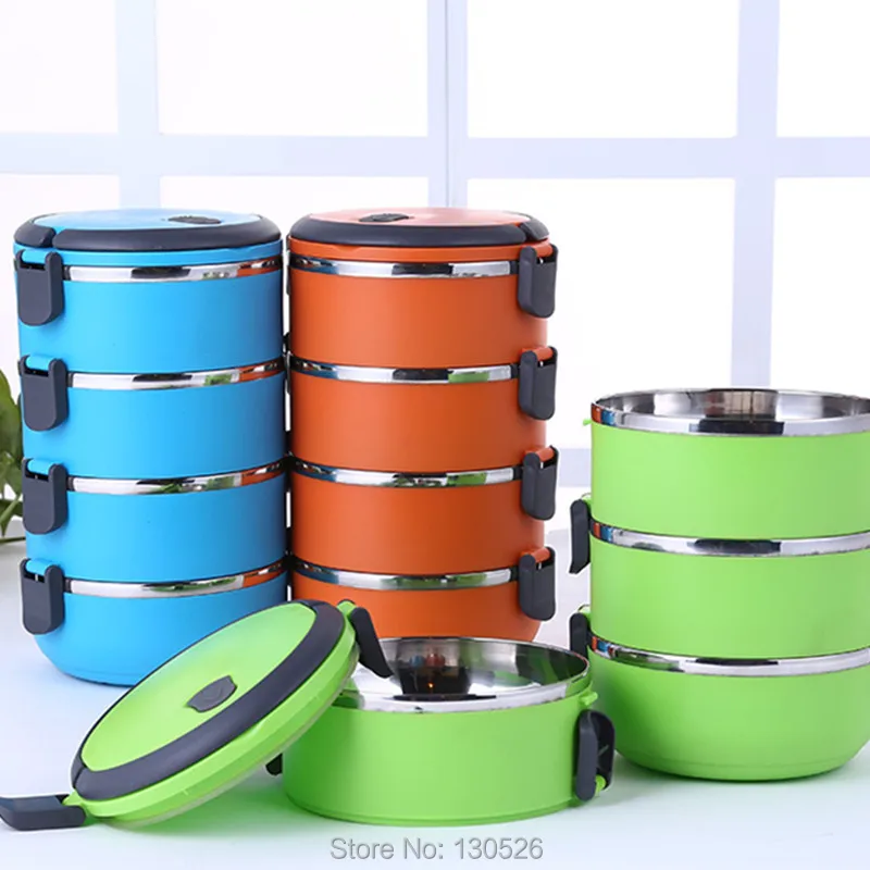 Korean Monolayer Bilayer Bento Lunch Box Portable Stainless Steel