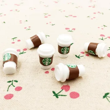 

10 Pieces Kawaii 3D Resin Coffe Cup Fairy Garden Miniatures Terrarium Figurines Gnome DIY Craft Cute Decoration Accessories 20mm