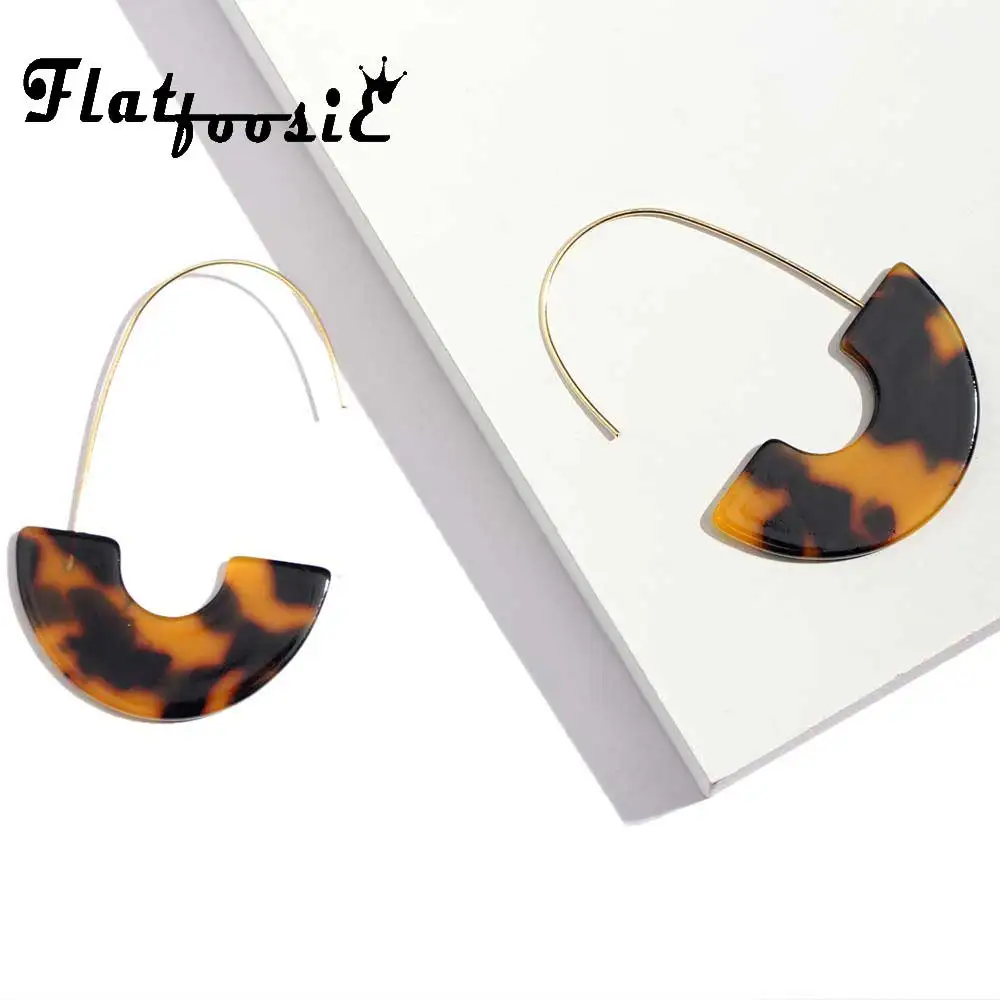 

Flatfoosie New Arrival Resin Dangle Earrings For Women 2018 Trendy Design Multi-color Acrylic Statement Big Drop Earring Jewelry