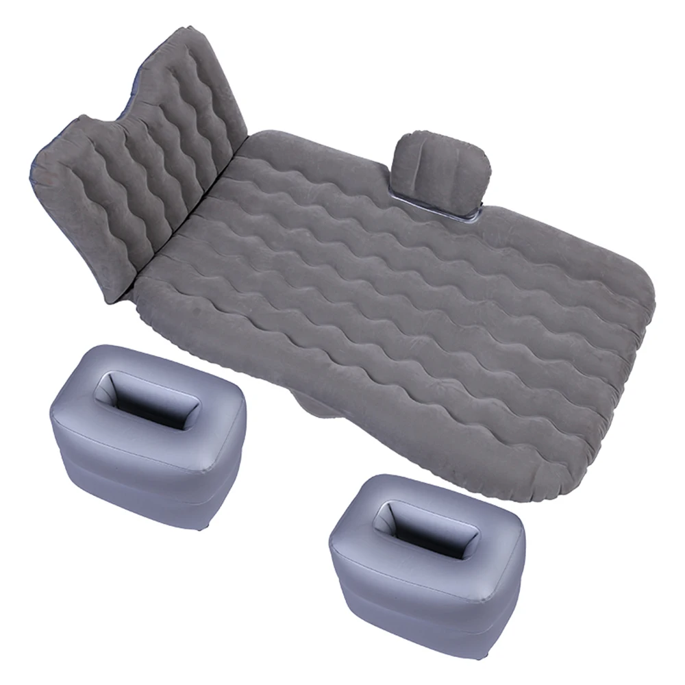 Флокированная автомобильная кровать, автомобильные внутренние принадлежности, автомобильная дорожная кровать, надувная кровать, автомобильный дорожный матрас, двойной поворотный токарный диван - Название цвета: Серый