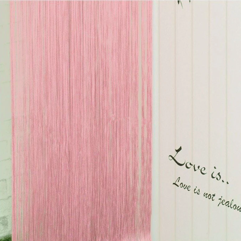 200x100 см Современный простой стиль кисточка струнная дверь штора, занавеска окна твердая перегородка для гостиной занавеска s valance домашний декор - Цвет: Розовый