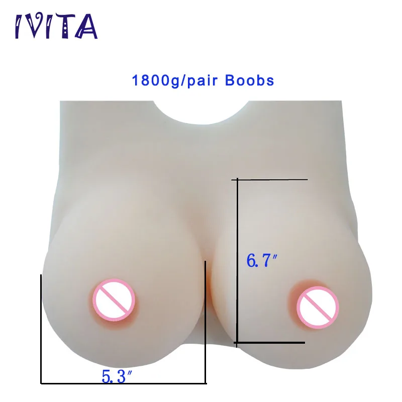 1800g/pair Realistic Silicone Breast Forms With Straps Enhance Breast Silicone Fake Boobs For Shemale Transgender Crossdresser