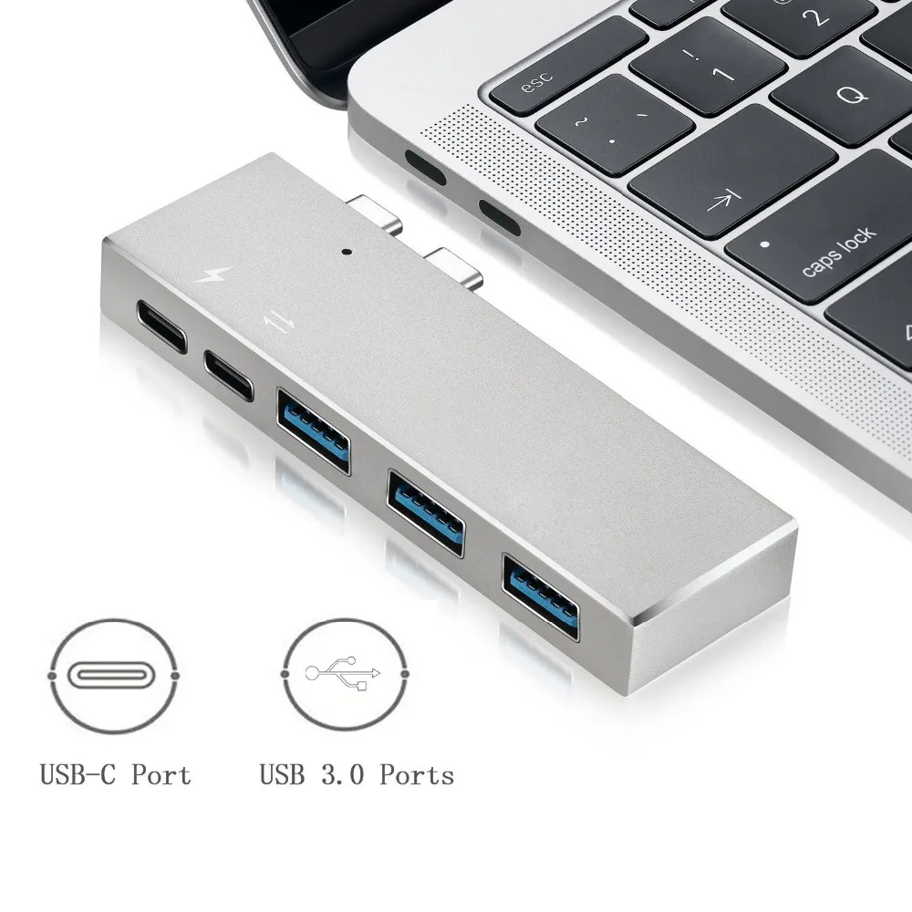 Type C Hub,Durable Aluminum Construction USB C Multi Port Adapter with ...