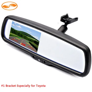 

4.3" TFT LCD Car Rear View Rearview Mirror Monitor 640*480 Resolution 2CH Video Input with #1 Bracket for Toyota