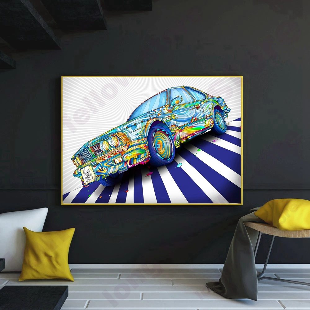 DIY картина по цифрам спортивного автомобиля чехол накладка с мультипликационным