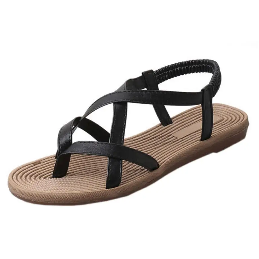 

Women Sandals Flat With Shoes Bandage Bohemia Leisure Lady Sandals Peep-Toe Outdoor women's summer footwear Shoes A8