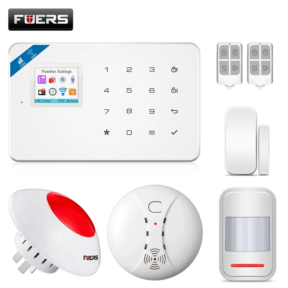 FUERS W18 1.7 Inch TFT Screen WIFI GSM Home Burglar Security Alarm