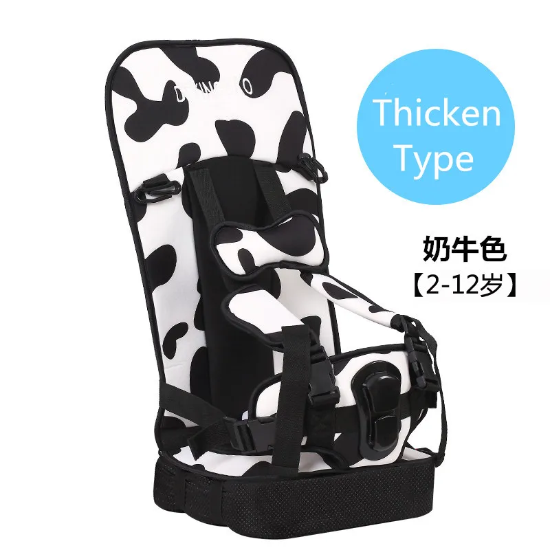 От 2 до 12 лет утолщенное детское безопасное сиденье удобные мягкие стулья Сидящая Подушка для детей Детские Безопасные коврики с ремнем защитные накладки - Цвет: Black White thicken