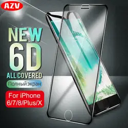 AZV 6D стекло на iphone 6 6s Plus 8 7 X Полный экран протектор для iphone 7 8 Plus 5 5S SE из алюминиевого сплава закаленное стекло