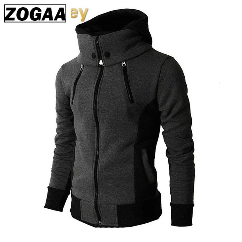 ZOGAA Men Spring Hoodies Slim Fit Streetwear Fake 2 Pieces Hooded Coat Plus Size Mens Hoodies