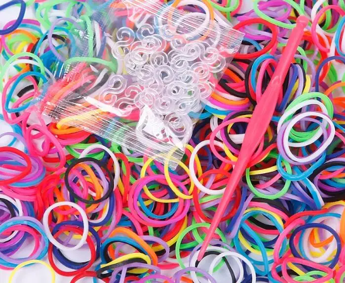 600 шт эластичные разноцветные резиновые ткацкие браслеты крючок для браслетов DIY детский игрушечный браслет домашний браслет для женщин