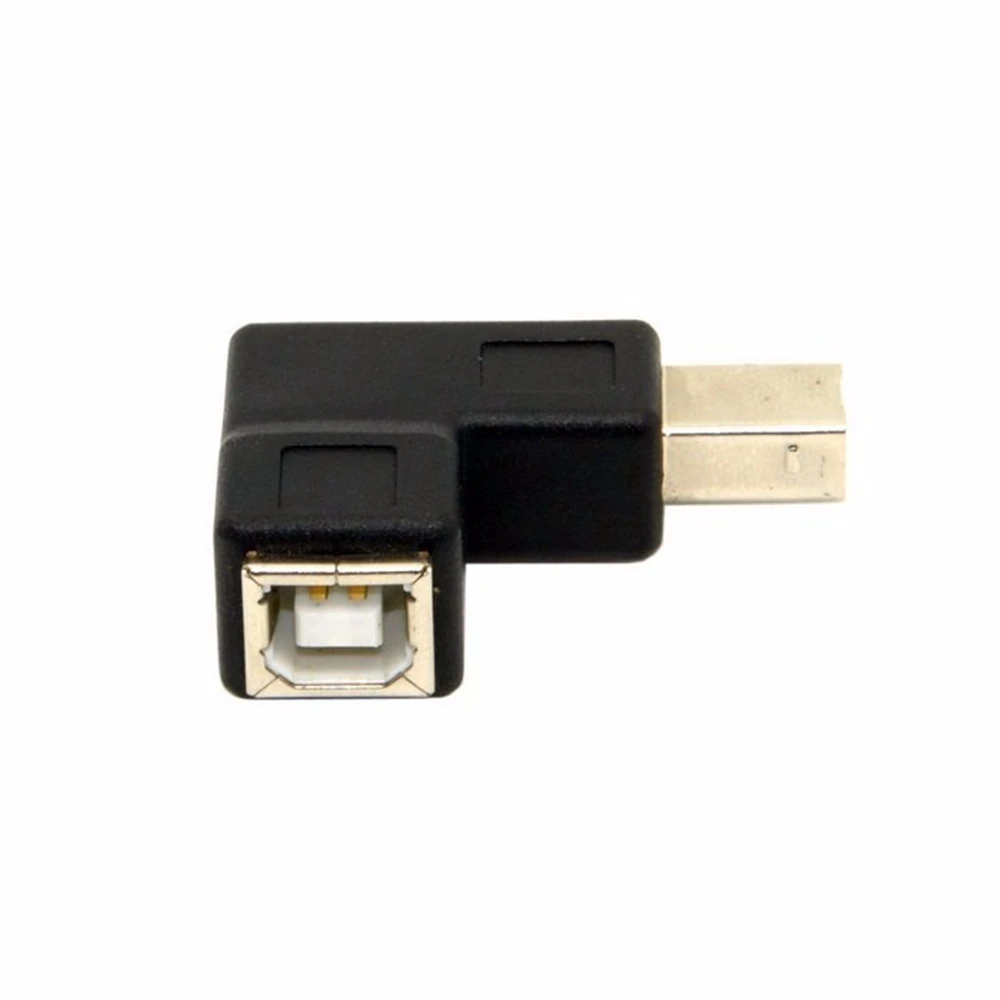 Прямоугольный 90 градусов USB 2,0 B Тип мужчин и женщин удлинитель адаптер для принтера сканер конвертер