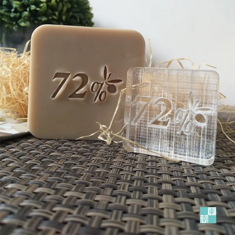 free shipping natural handmade acrylic soap seal stamp mold chapter mini diy 72% patterns organic glass 4X4 cm 0348 | Канцтовары для