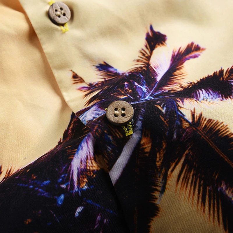 Летняя Гавайская Мужская рубашка с принтом Camisa повседневная мужская рубашка на пуговицах Пляжная с коротким рукавом быстросохнущая