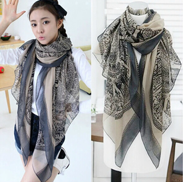 New Arrive Fashion Totem Beer Patchwork Pattern Chic Women Scarves