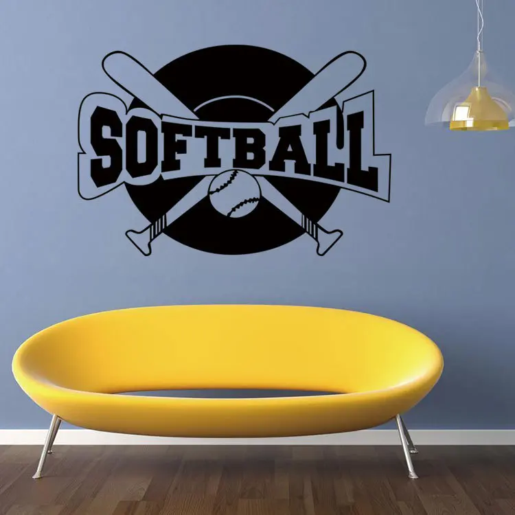 SOFTBALL Hot Wall Stickers Remove Waterproof Stickers Living Room Bedroom Creative Decorative Mural PVC Art Home