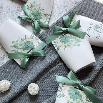 

5pcs European Famingos Candy Bag French Thank You Wedding Favors Gift Box Package Birthday Party Favor Bags Bags Gift Box