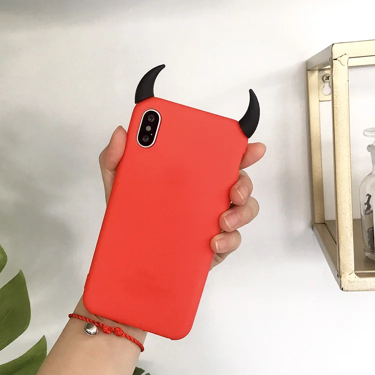 Мягкий силиконовый черный красный чехол S10 S9 чехол s Devil Horns Demon Angle Cover для samsung galaxy A10 A20E A30 A40 A50 A70 TPU чехол s