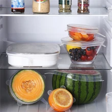 6PCS/Set Universal Silicone Lid Stretch easy silicon Cover kitchen Pan Silicone Cover lids Pan Spill Lid Stopper Home Bowl Cover