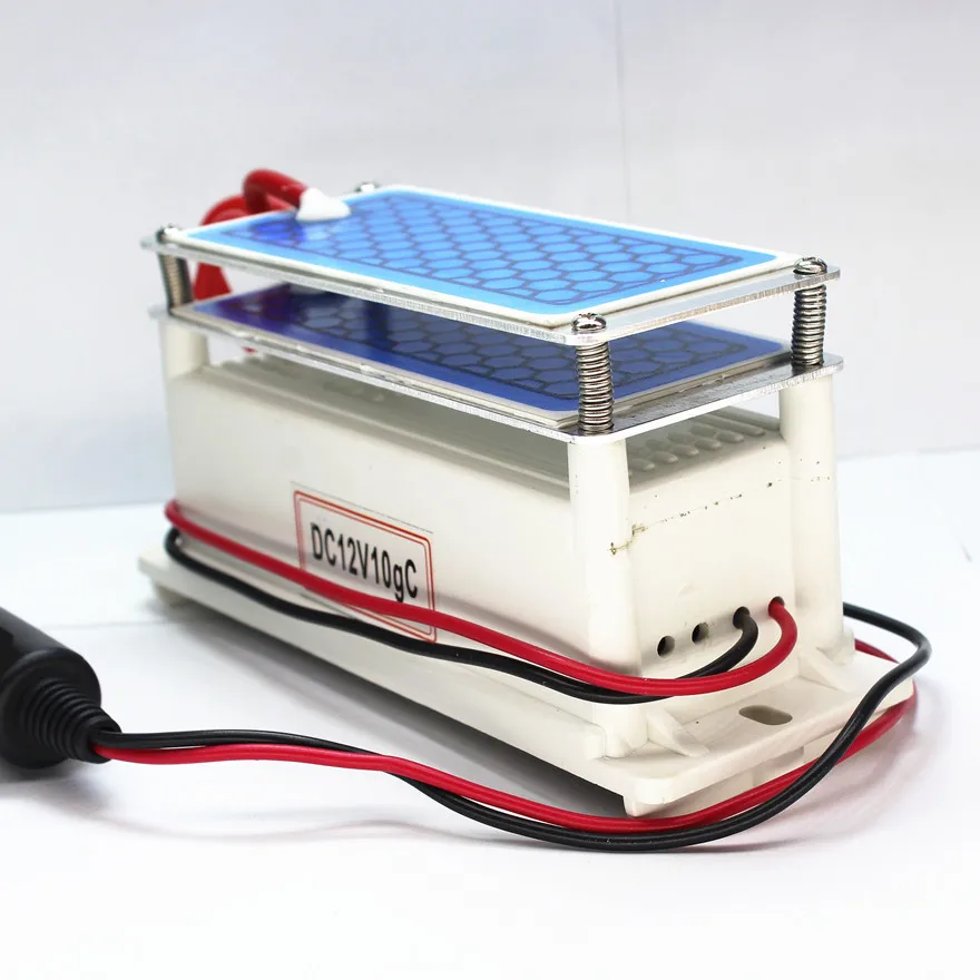 Goede Kevinleo 10G Ozon Generator 12V Auto Lange Laatste Lucht Schoon Draagbare Keramische Plaat Luchtreiniger Luchtsterilisator auto Ozon Ionisator