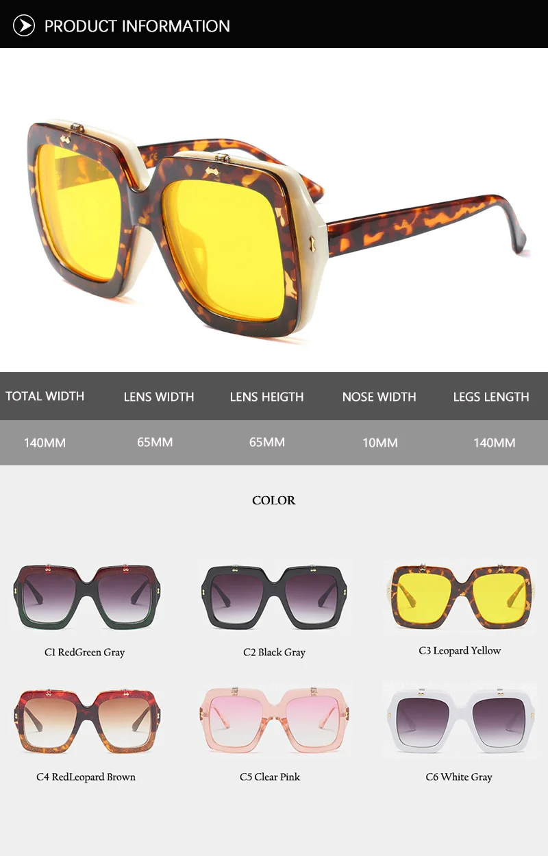 2018 Oversized Square Women Sunglasses(31)