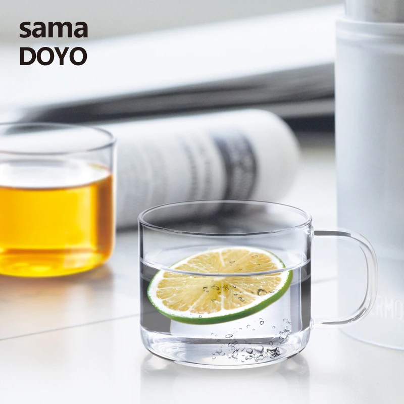 

Samadoyo Heat Resistant Glas Tea Set Kungfu Tea Cups With Handle Tea Coffee Milk Juice Mugs 2 pieces 150ML Household Supplies