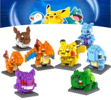 8 styles go mini Figures Case for Legos Model Kids toy Cards Games Pikachu Charmander Bulbasaur Blocks Case for Legos