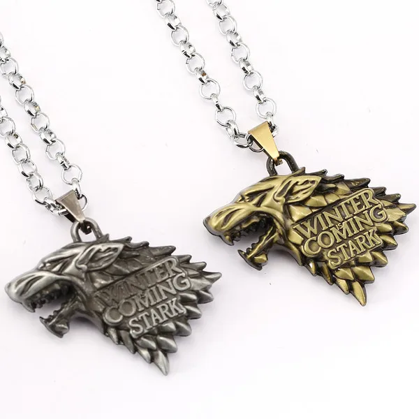 

House Stark Game of 2 Colors Alloy Necklace pendant Wolf Winter Is Coming the North Winterfell A Song of Ice and Fire