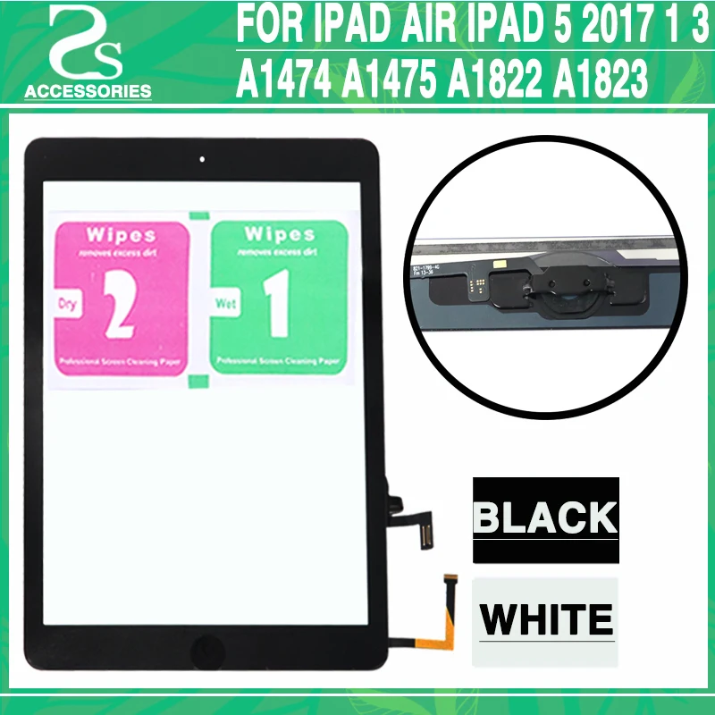 

Tested Touch Screen For iPad Air 1 3 iPad 5 2017 A1474 A1475 A1822 A1823 Display Digitizer Touch Sensor Panel+Sticker Glue