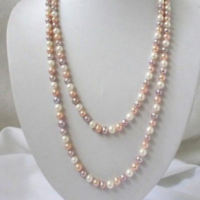 

Long 36" 7-8mm Multi-Color Cultured Pearl Necklace