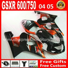 Новое для 2004 2005 оранжевый черный кузов SUZUKI GSXR 600 750 набор зализа K4 gsxr600 TVK gsxr750 зализах 04 05 мото 7