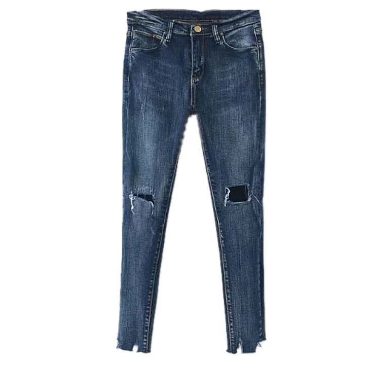 

Do the old burr hole retro jeans catch pattern slim slim skinny jeans trousers elastic gap female