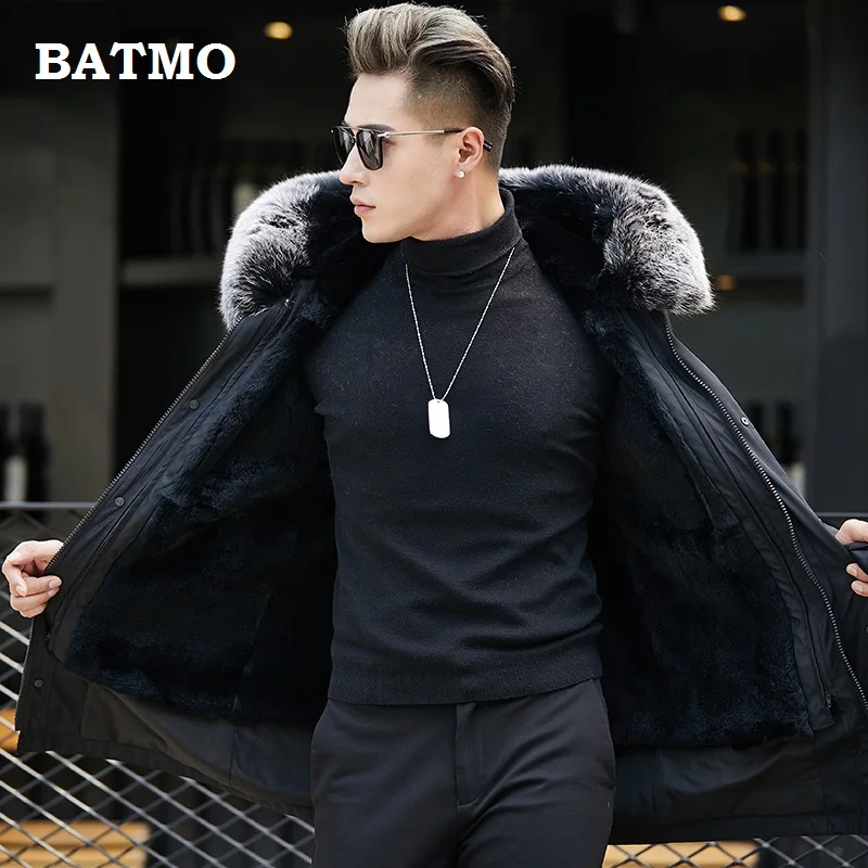 Batmo 2018 Новое поступление зимняя высококачественная теплая синяя мужская куртка с