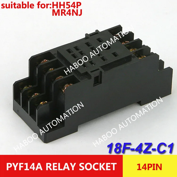 

10pcs/lot HABOO 14Ppin socket ForJQX-13F/4Z HH54P MY4NJ Relay mini relay socket 250V 7A electrical smart socket