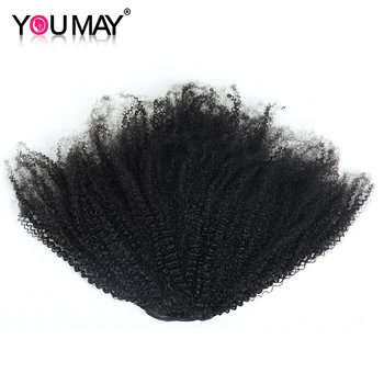 

Cheveux humains en queue de cheval Afro Kinky Curly Queue de cheval mongole Clip dans les extensions de cheveux You May