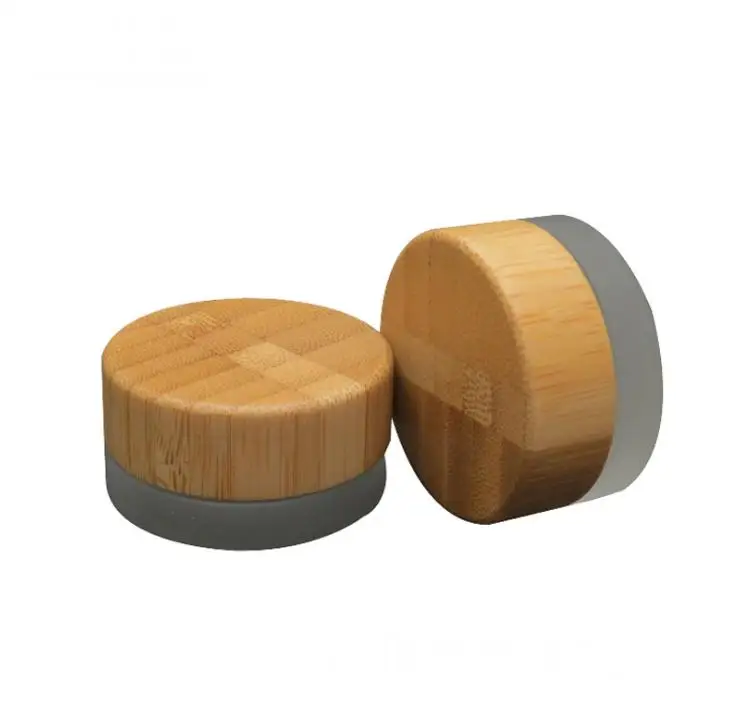 

Frosted 5ml Cosmetics Glass Bottle Bamboo Glass Jar Bottle Small Mini Refillable Glass Bottle Eye Cream Jar 5g SN752