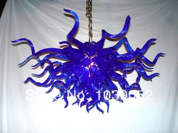 

Free Shipping Small Blue Crystal Chandelier Stained Glass Lamp