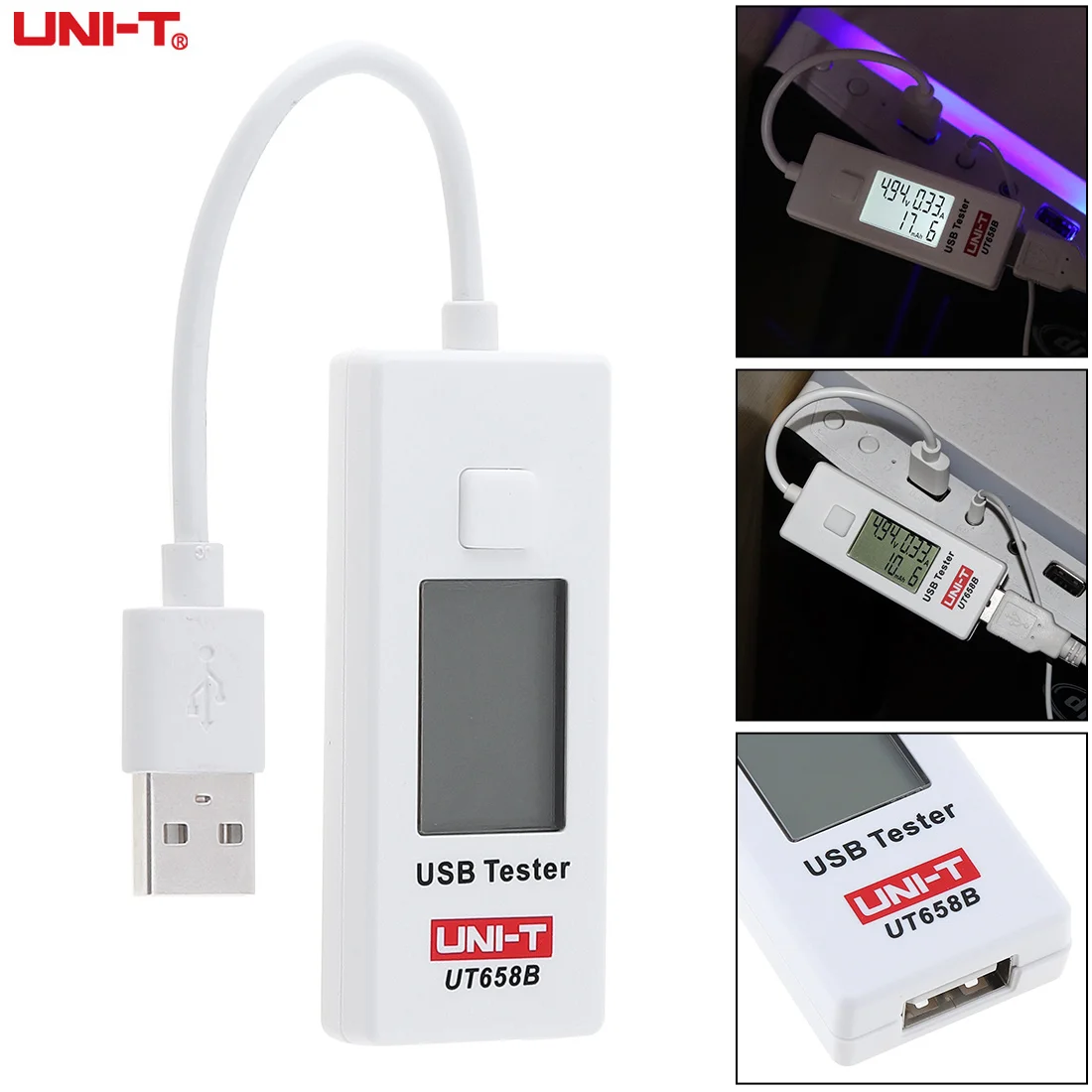 

Portable 9V 3.5A Digital USB Voltage Meter Tester Voltmeter Current Capacity Monitor Detector with LCD Display and Backlight