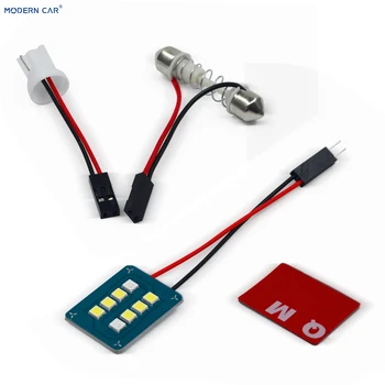 

MODERN CAR 4ps C5W T10 A touch of blue double tip 8SMD reading lamp License Plate Light Car Led Vehicle Panel Lamps Interior 12V