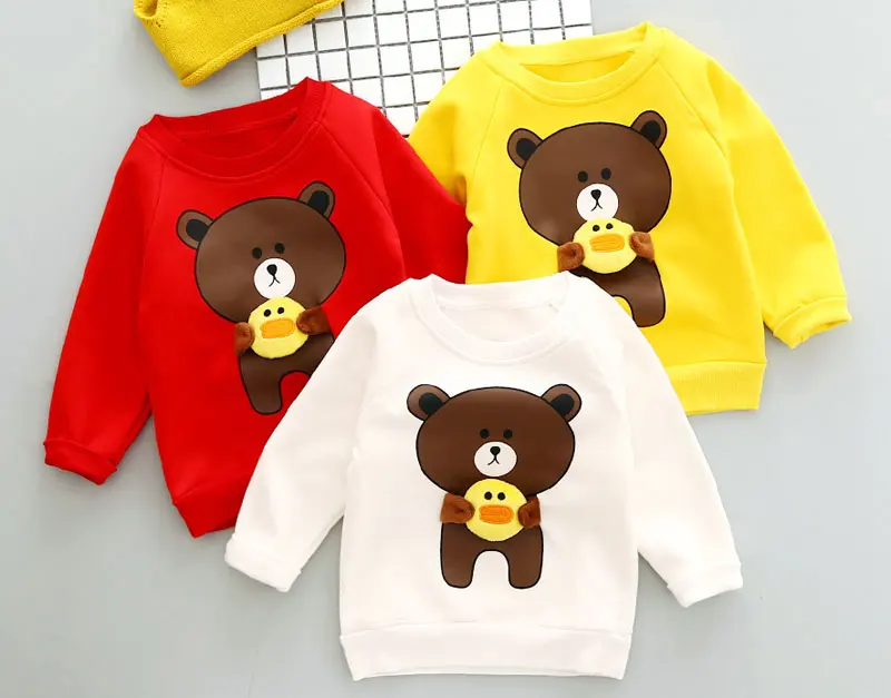 Комплект одежды для маленьких мальчиков, зимний костюм для детей от 6 до 24 месяцев, Толстовка для маленьких мальчиков теплые штаны с рисунком медведя