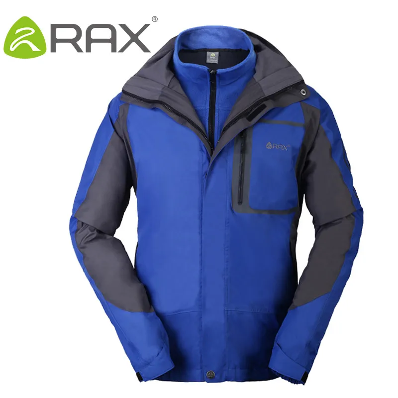 

Rax Winter Waterproof Outdoor Hiking Softshell Jacket For Men and Women Windbreaker 3 in1 Jacket Women Men Fleece Jackets Women