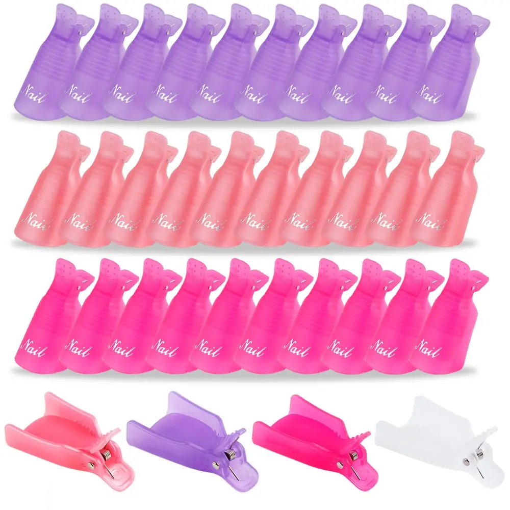 10Pcs Plastic Nail Art Losweken Cap Clip Uv Gel Polish Remover Wraps Nagellak Remover Clips Nail Cleaner ontvetter Art Gereedschap