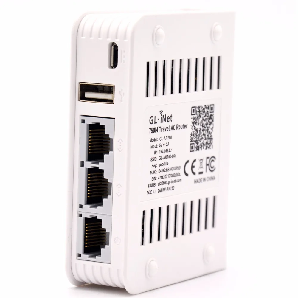GL.iNet GL AR750 802.11AC 750 Мбит/с мини беспроводной Wi Fi роутер двухдиапазонный OPENVPN Travel 5 ГГц